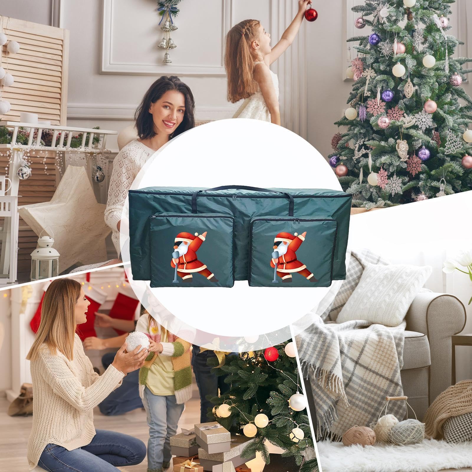 Contenitore per albero di Natale, organizer con cerniera e 2