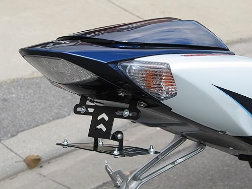 Miniatura 4 de Placa abatible universal para motocicleta - Soporte para placa de matrícula con bisagras