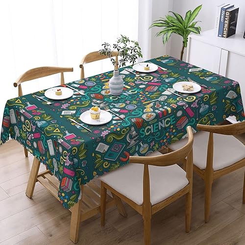 Miniatura 2 de Mantel rectangular de poliéster con diseño de dibujos animados, para restaurante, boda, fiesta, 54 x 72 pulgadas