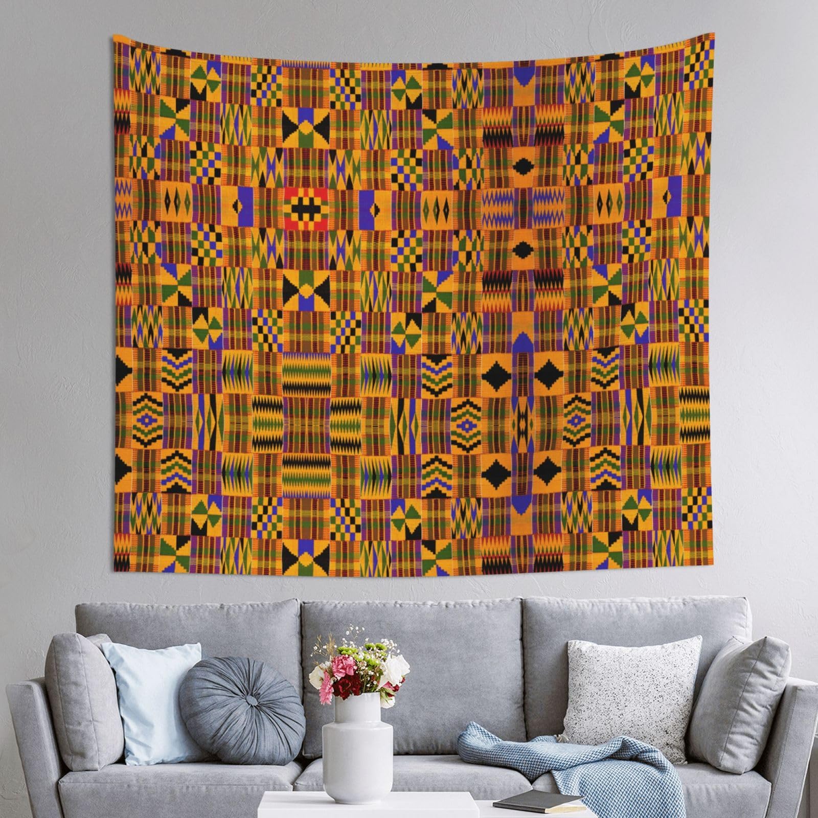 WKSGDSG Decoration Tapestry Wall Hanging For Bedroom, African Weaving, 152x130cm Dorm Decor, Lightweight Easy Hang Wall Art For Living Room, Aesthetic Tapestries For Outdoor, Ceiling, Doorway, Camping