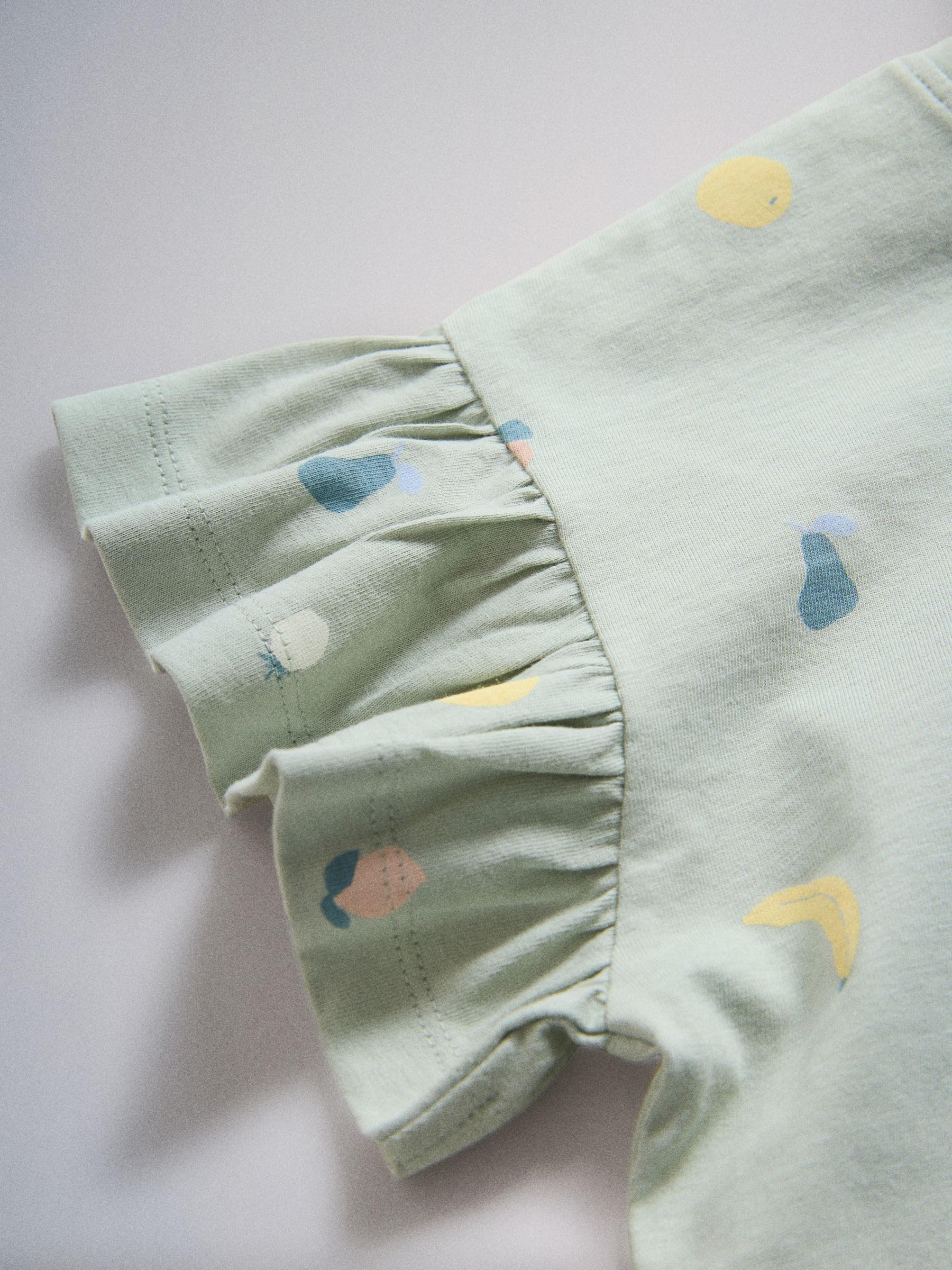 THE SET Ragazza Confezione da 5 Pigiami con t-Shirt con Maniche a Volant e Shorts in Jersey di Cotone