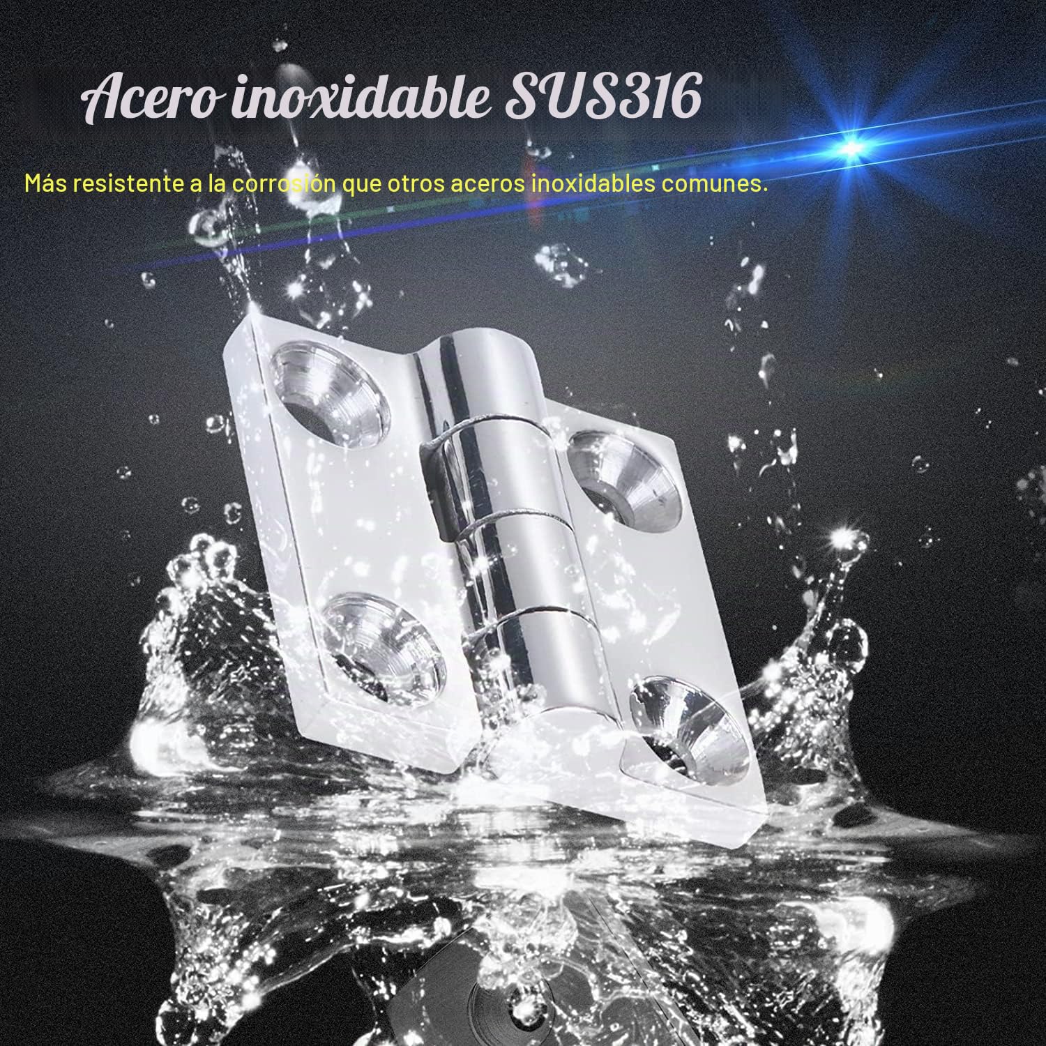 Bisagra de puerta de acero inoxidable bisagras de gabinete pulidas espejo para barco marino SUS316 38 mm x 38 mm 2pcs