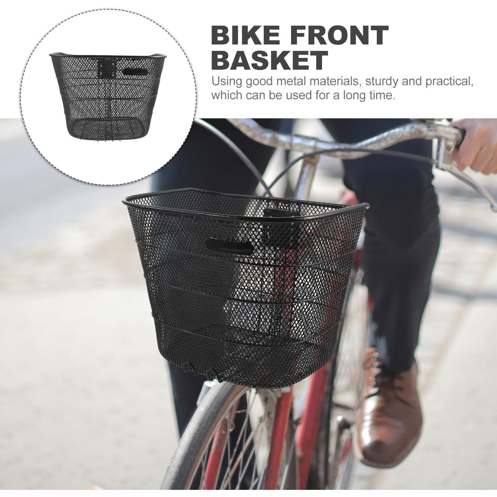 Didiseaon Cesta Metálica Desmontable para Bicicleta con Gran Capacidad y Estructura Reforzada Resistente y Práctica para Almacenamiento Trasero y Manillar para Uso Diario y Transporte de
