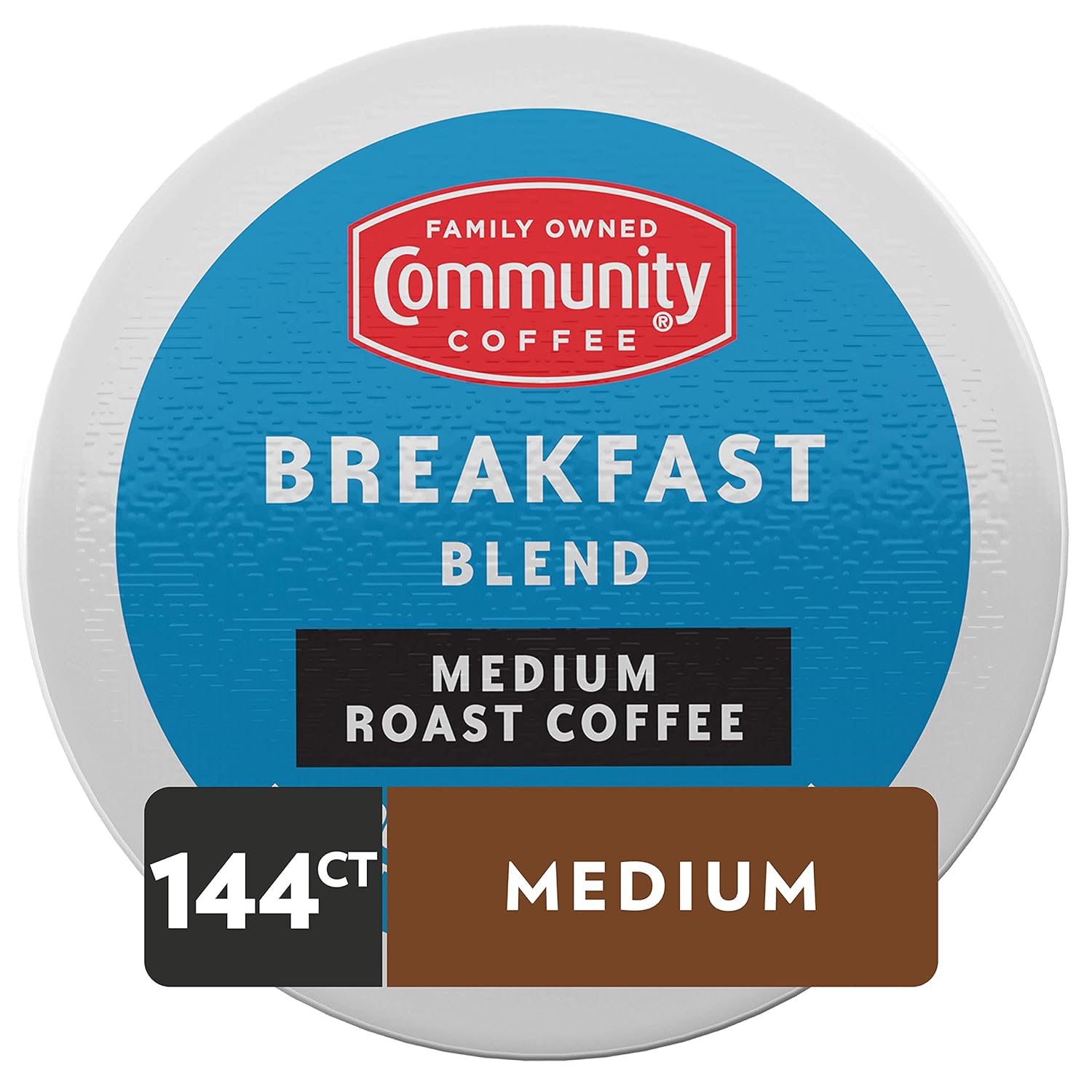 Community Coffee Breakfast Blend 144 Count Coffee Pods, Medium Roast, Compatible with Keurig 2.0 K-Cup Brewers (36 Count, Pack of 4)