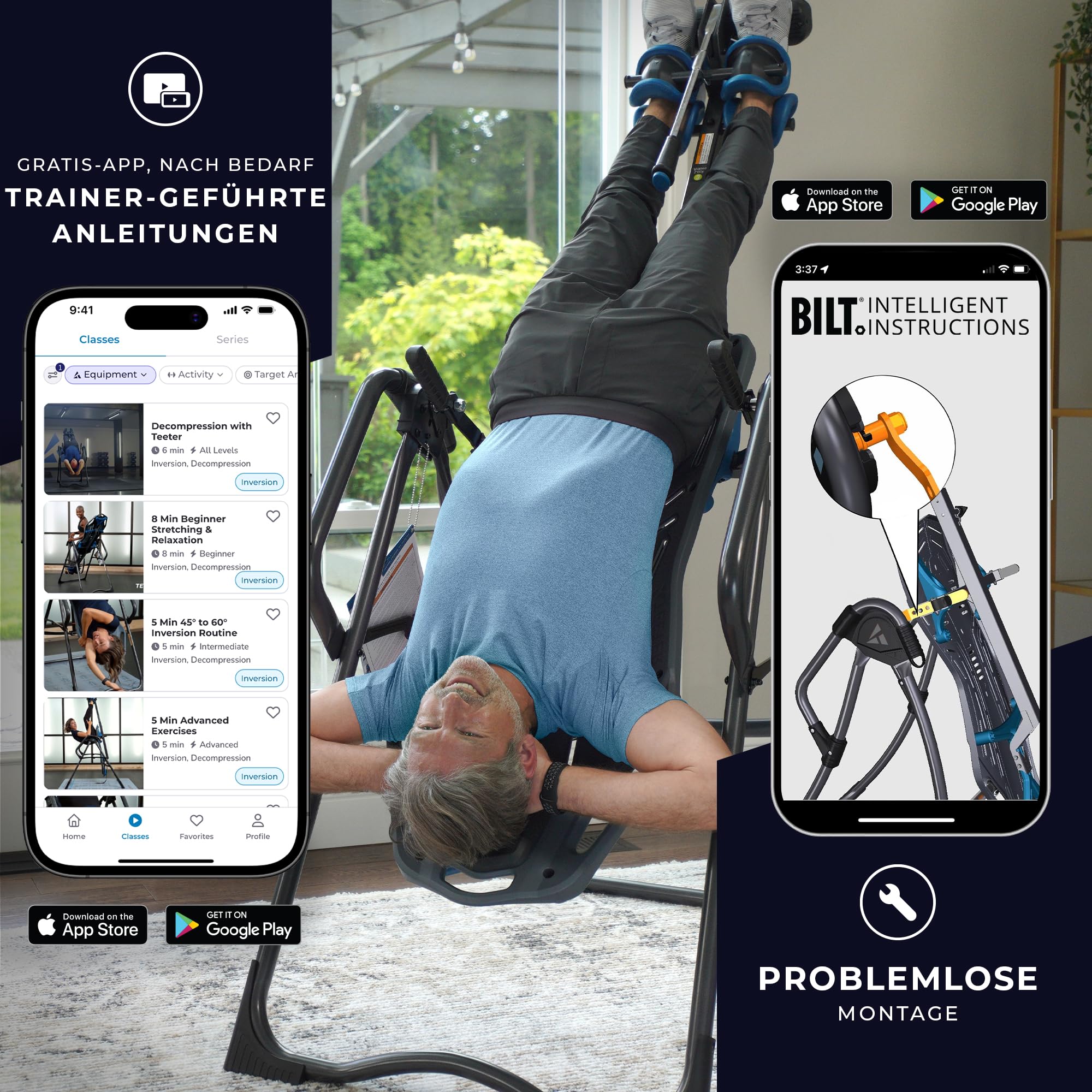 Teeter FitSpine X3 Inversionsbank, verstellbare Streckbank, Rückenstrecker und Schwerkrafttrainer zur Linderung von Rücken/Nackenschmerzen, Inversion Table für mehr Wohlbefinden