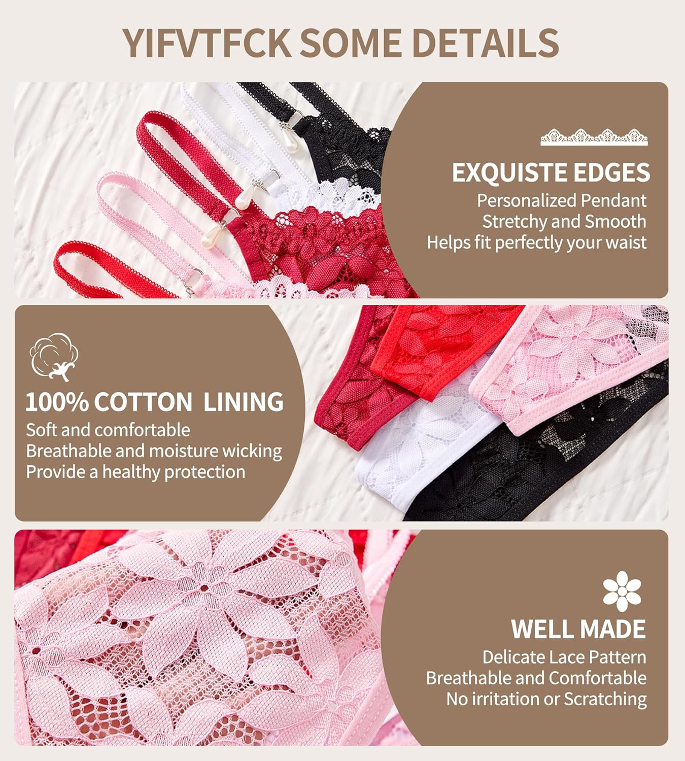 G-String Thongs for Women Sexy Lace T Back Underwear Low Rise No Show Cheeky Panties - Image 5