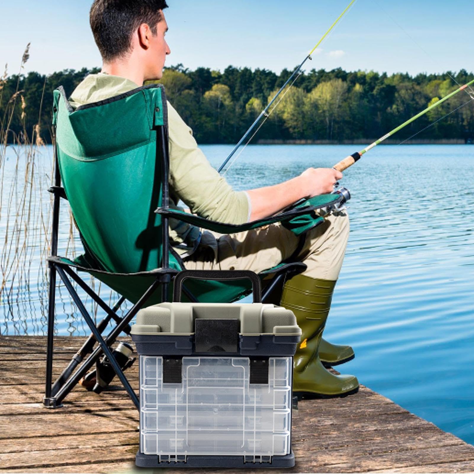 Aparejos de de carpas en cajas, caja de almacenamiento multiusos para aparejos de, caja portátil con asa, cajas de aparejos de agua salada, caja de almacenamiento para accesorios de | aparejos de, portátil con asa, cajas de aparejos de agua salada, de alm