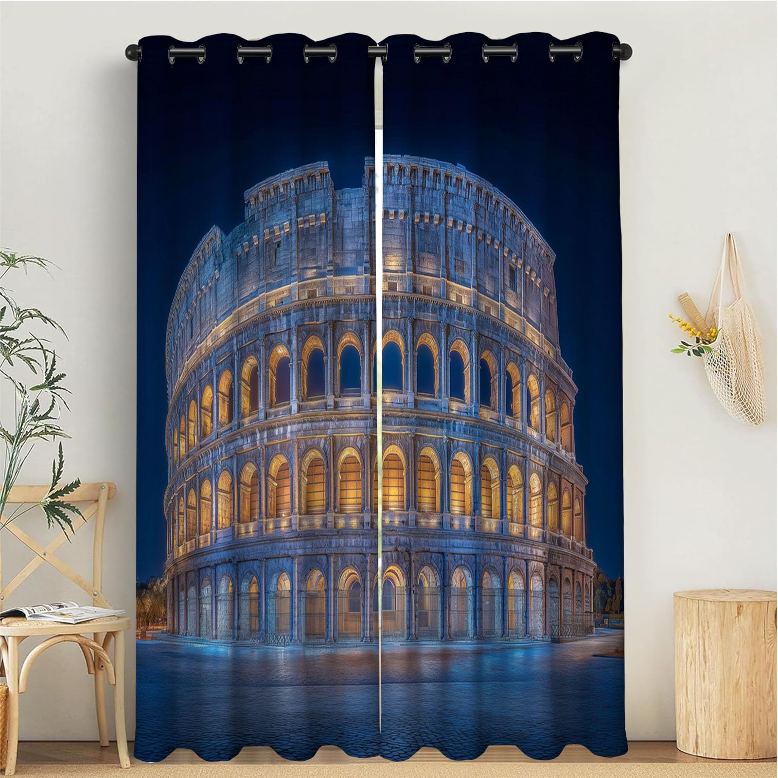 Rideau occultant bleu foncé 140x240cm avec isolation thermique et phonique Colisée