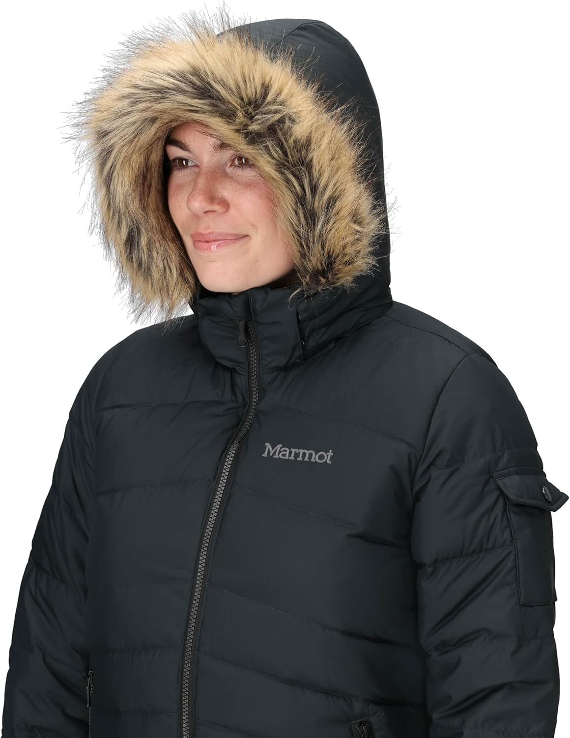MARMOT Women's Ithaca Jacket - 700-Fill Down-Insulated, Water-Resistant Coat with Zip-Off Hood and Removable Fur Ruff - Image 8