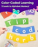 Vista 8 de THE BAMBINO TREE - Tarjetas flash del alfabeto ABC - Tarjetas ABC gruesas para niños de 3 a 6 años - Juego de aprendizaje de reconocimiento