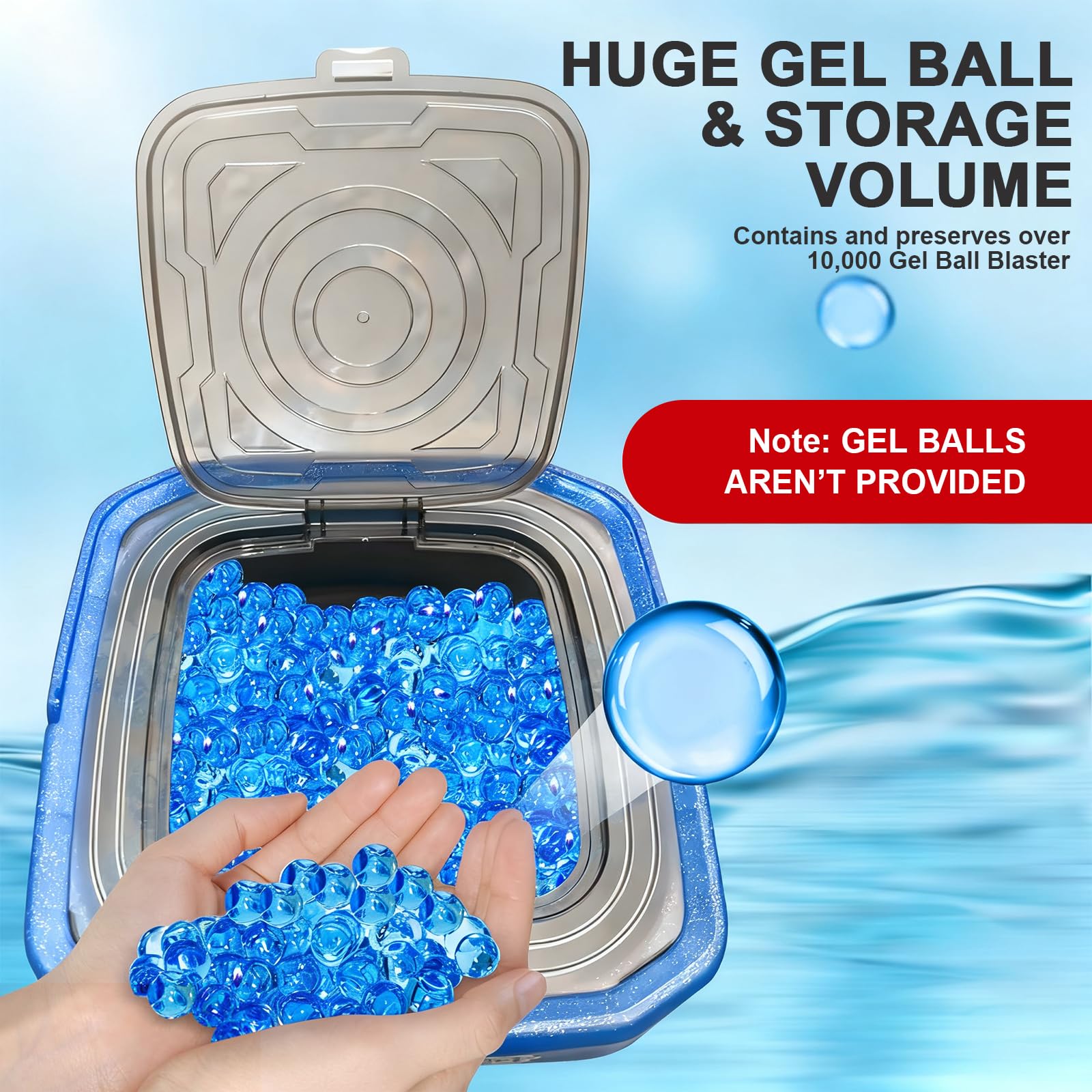 Porta Munizioni per Gel Blaster, Confezione da 10000 Pezzi Senza BPA, Design Pieghevole con Filtro Integrato, per Giochi all'Aperto