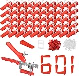601PCS 3mm Tile Leveling System 500pcs Tile Spacers Plus 100 Tile Wedges Tile Spacers 3mm Set Tile Leveling System with Push-fit Pliers for Wall and Floor Tiles - 1