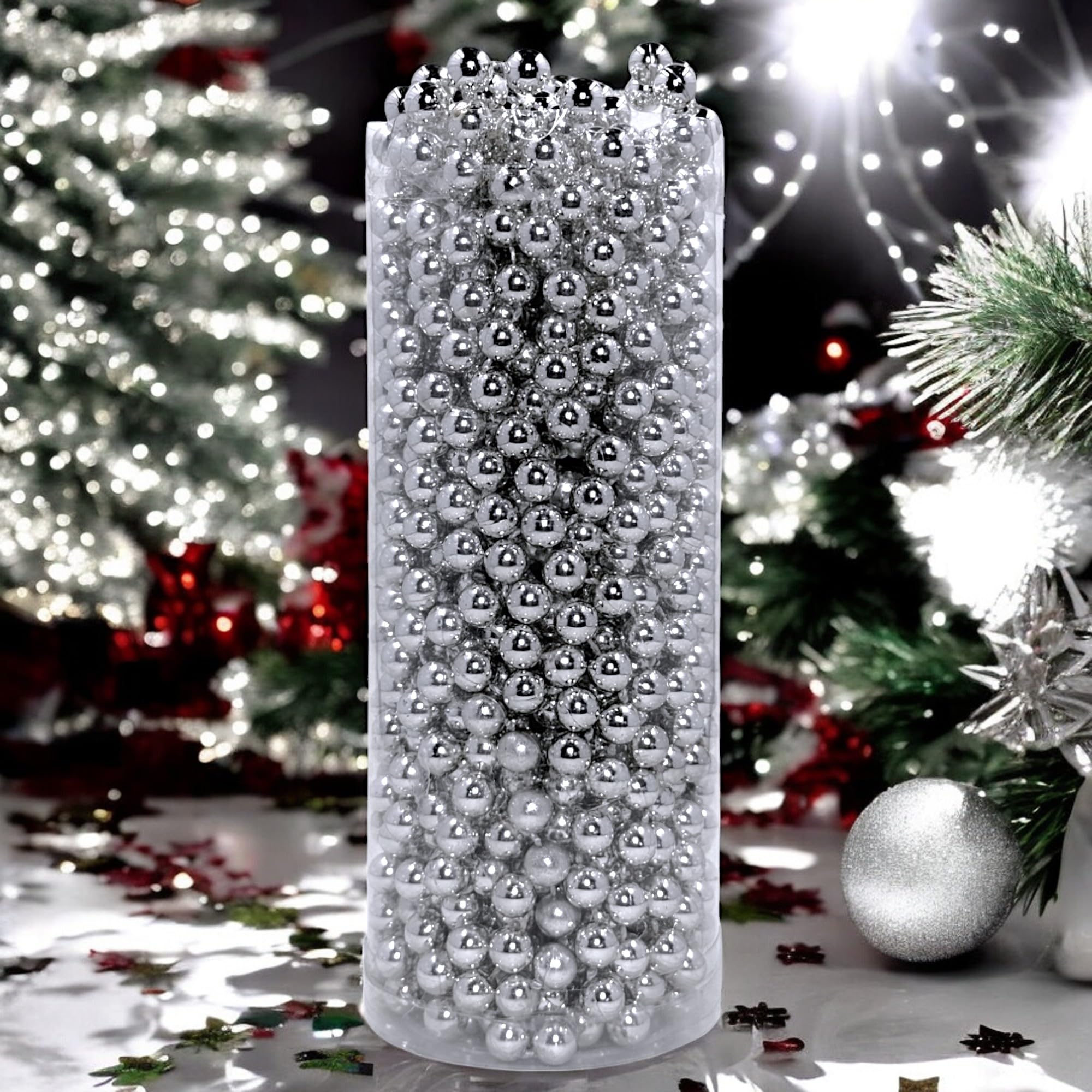 Guirlande De Perles De 30 M – Ruban Décoratif Avec Perles Grises Pour Mariage, Noël, DIY, Bijoux Et Déco D’intérieur.