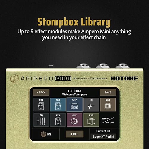 Miniatura 4 de HOTONE Procesador de múltiples efectos, pedal de guitarra, amplificador de bajo, modelado de gabinetes IR, simulación multilingüe, multiefectos con