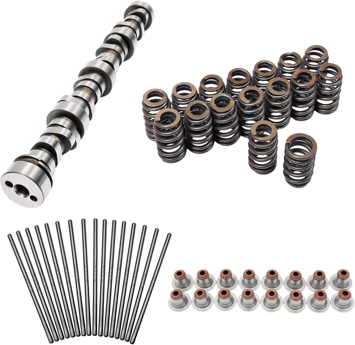 Stage 2 LS Cam Kit, Compatible with 1999-2013 GM Trucks & SUVs Equipped with 4.8 5.3 6.0 L Engines, Stage 2 LS Truck Cam Set, w/Stage II Camshaft Specs 212/218 .553"/.553" 111 & Springs & Seals