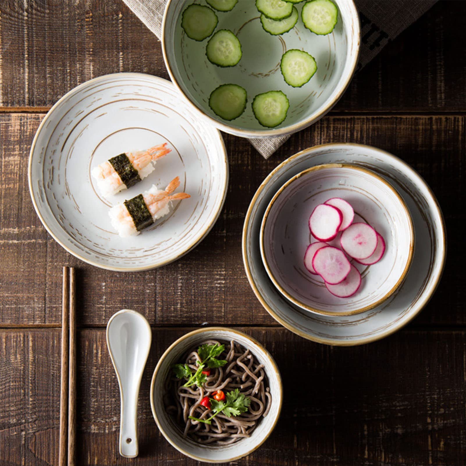 Amazon.co.jp: 食器セット、磁器食器 21 点セット、ストーンウェア食器