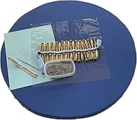 Vista 1 de Bobbin Kit de fabricación de encaje con almohada. Tabla de encaje redonda de 23 pulgadas x 2 pulgadas, 24 bobinas danesas para encajar, patrones
