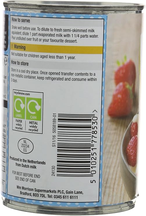 Morrisons Eat Smart Reduced Fat Evaporated Milk, 410g