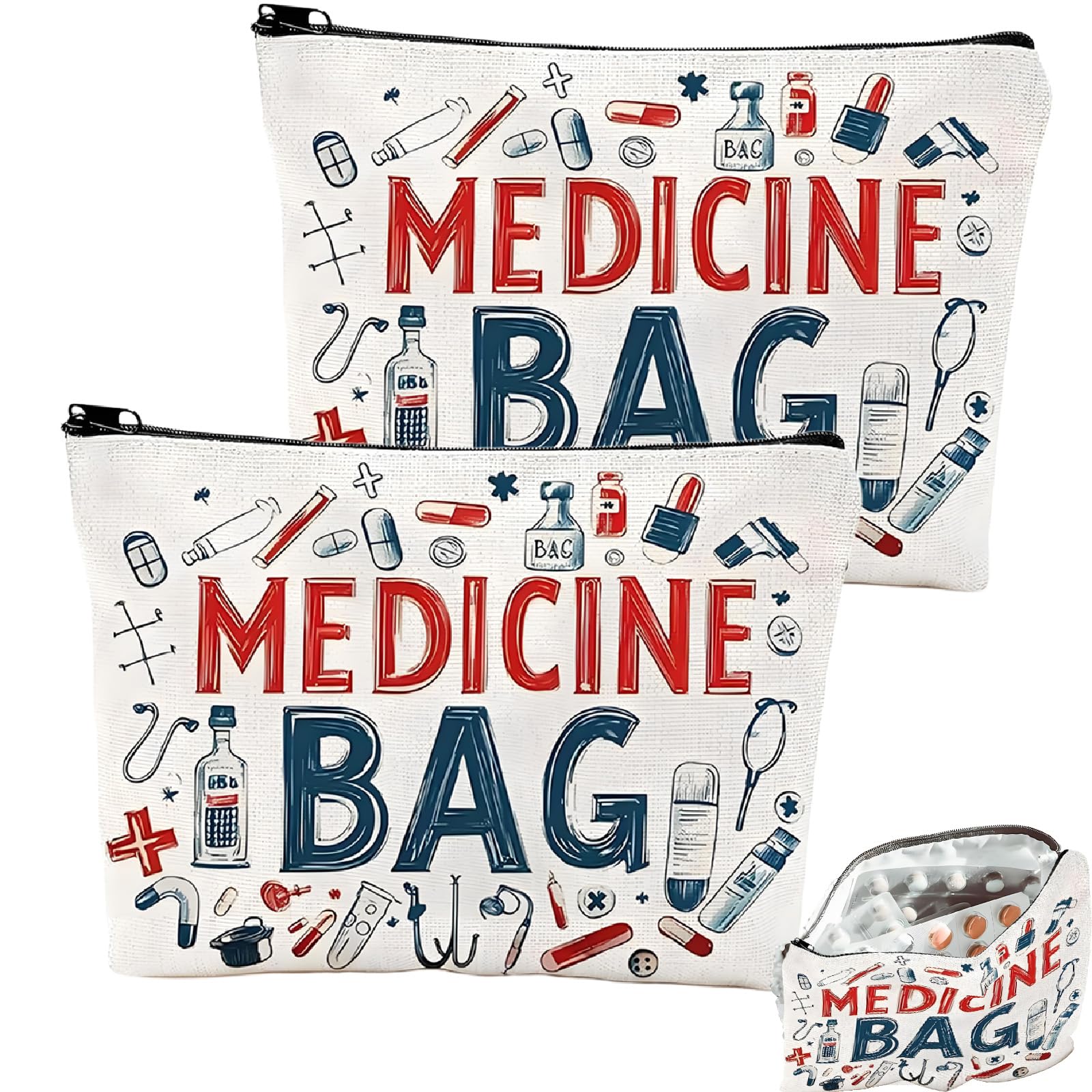 2Pcs Travel Essentials Travel Medicine Bag