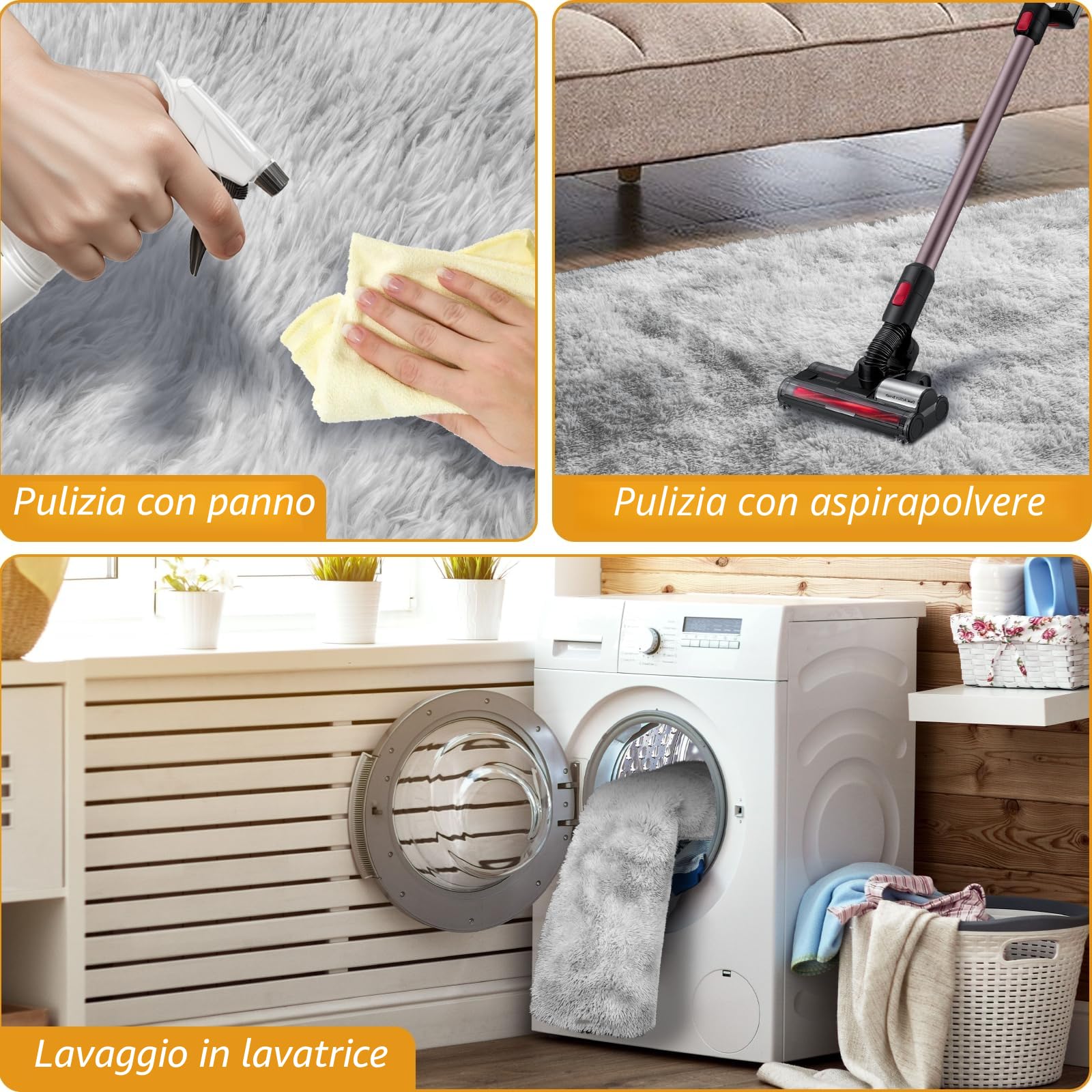 Tappeto Salotto Moderno Shaggy Tappeto a Pelo Lungo Tappeti Grande Soffice e Morbido Tappeti Antiscivolo per Camera da Letto per Bambini - 140 * 200cm