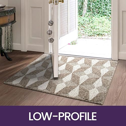 Miniatura 6 de DEXI Tapete antideslizante para puerta de interior tapete de perfil bajo lavable para puerta delantera entrada interior 24 x 36 pulgadas marrón