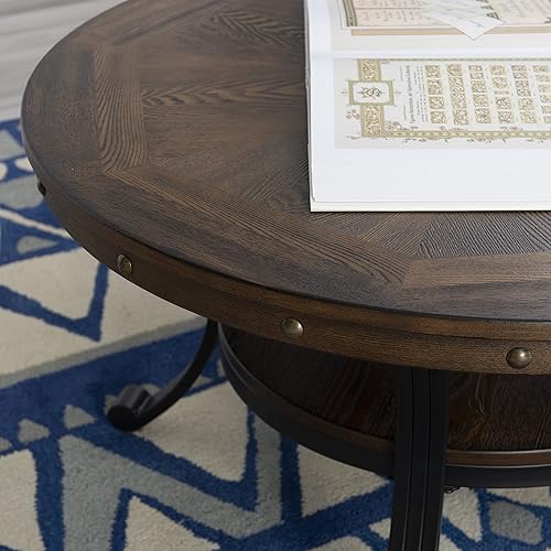 Miniatura 4 de Powell Muebles Franklin - Mesa de cóctel, pequeña, multicolor, marrón/negro