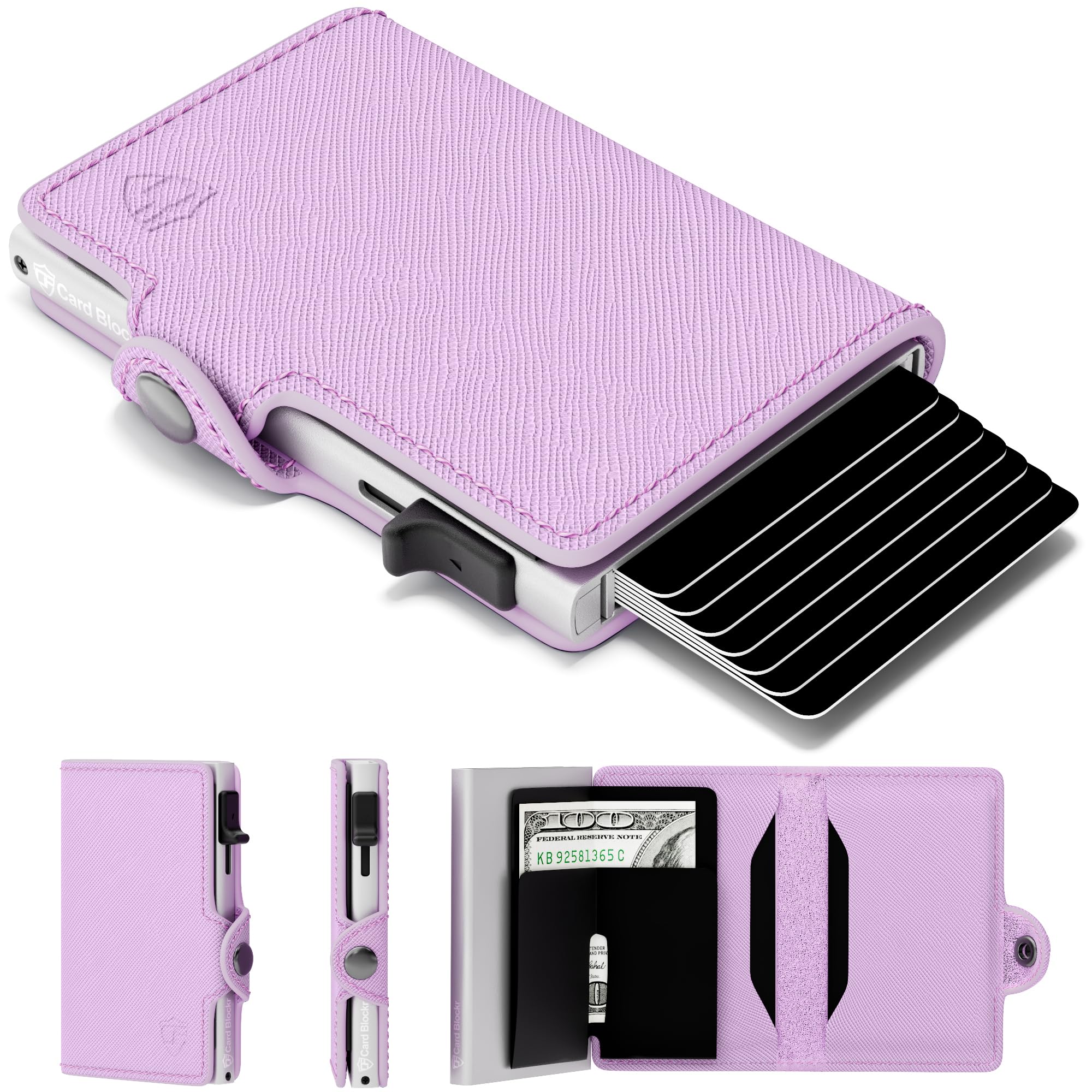 Small RFID Wallet for Women, Slim RFID Blocking Credit Card Holder Womens Wallet, Smart Pop Up Minimalist Card Case, Holds 4-6 Cards Plus Cash & ID, Compact Travel Wallet 3.25"x2.5"x.5