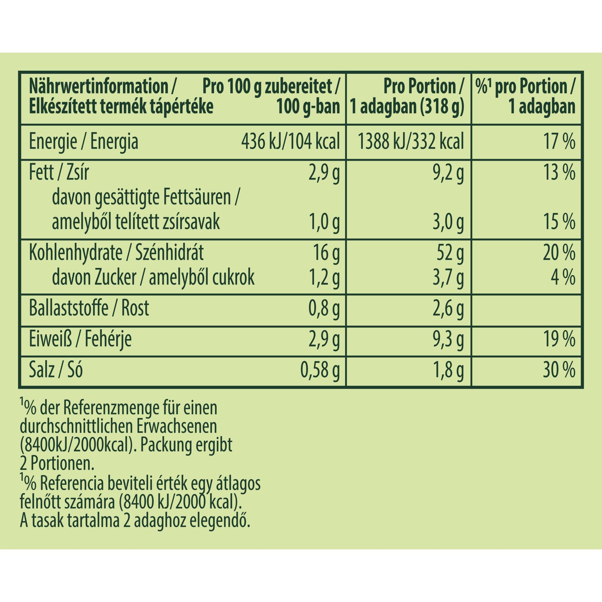Knorr Activ Veggie Penne mit Broccoli Nudel-Fertiggericht, leckeres Nudelgericht 2 Portionen