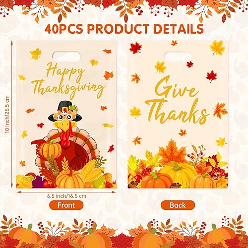 Miniatura 10 de 40 bolsas de regalo de Navidad con asas, bolsas de regalo de Navidad de invierno para niños, bolsas de plástico de Papá Noel para dulces, pequeñas