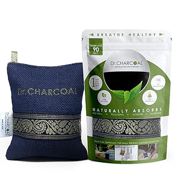 Dr. CHARCOAL Car Air Purifier, Lasts 1 Year, Removes Bad Smell and Moisture, Can also be used in Bathrooms and Kitchen, 200G - image, photos