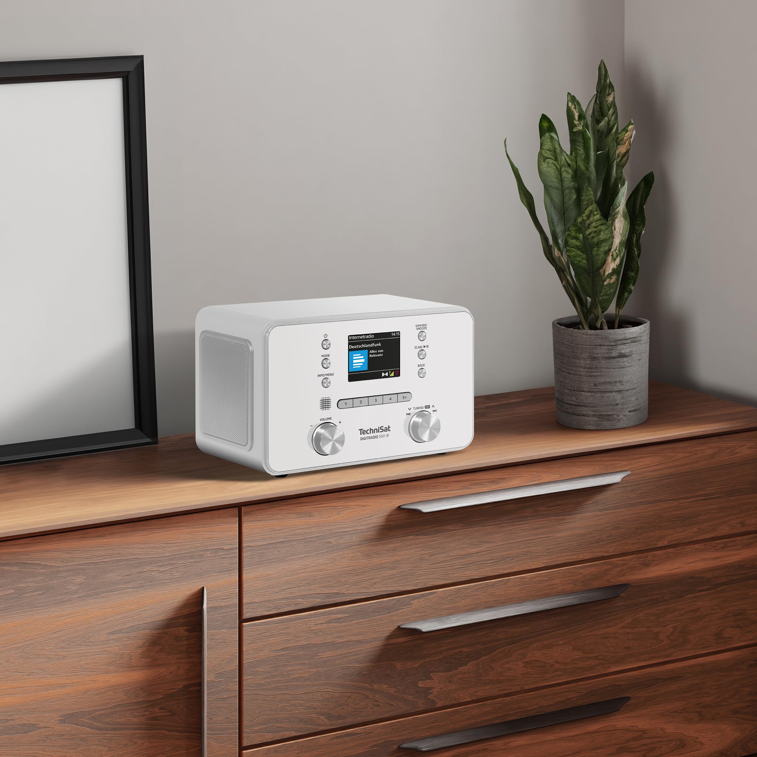 TechniSat DIGITRADIO 550 IR - Radio Internet stéréo, Dab+, FM, Wi-FI | Bluetooth, contrôle par Application, réveil, Blanc