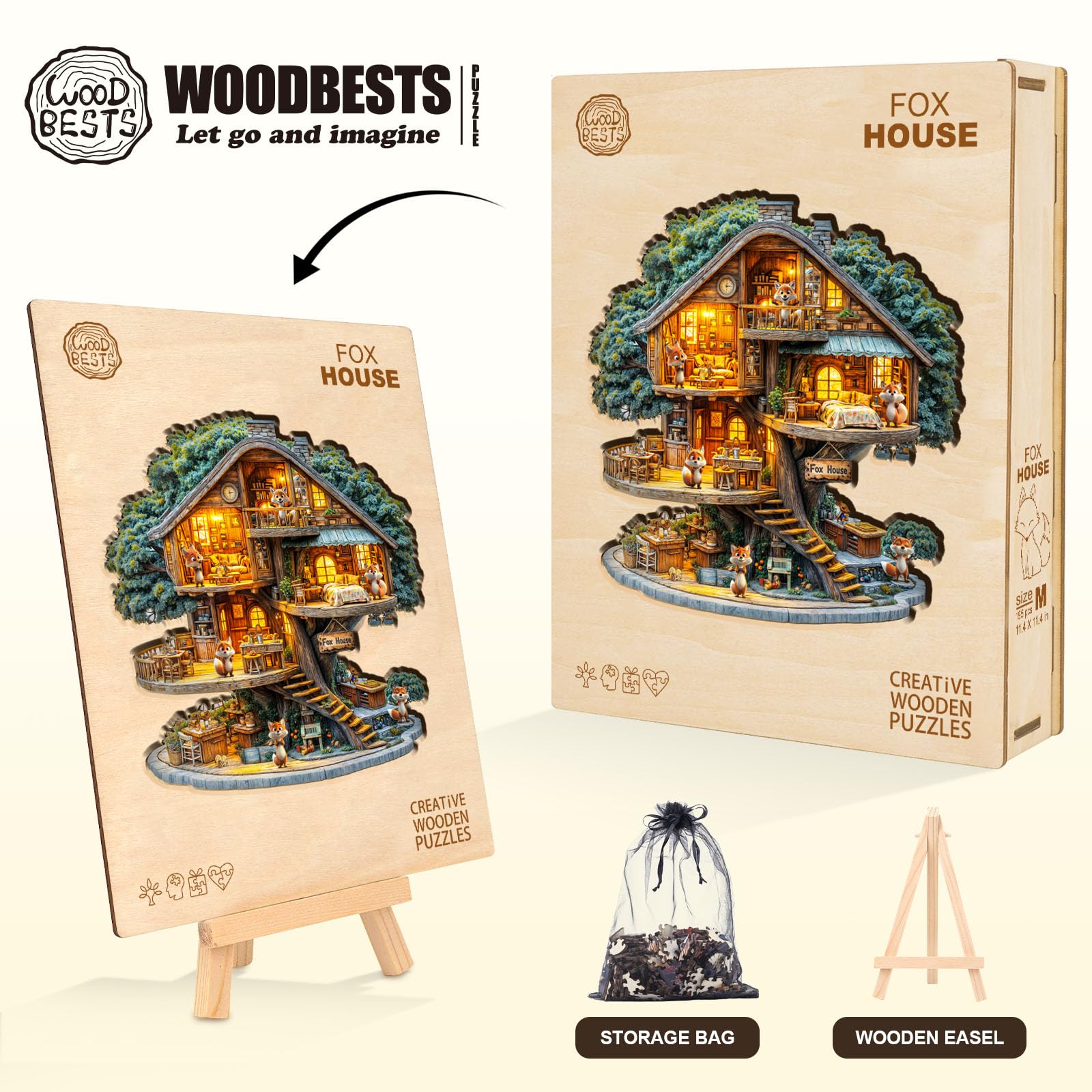 Wooden Fox Treehouse Puzzle - 195 PCS for Adults -8 Wooden Fox Treehouse Puzzle - 195 PCS for Adults -8