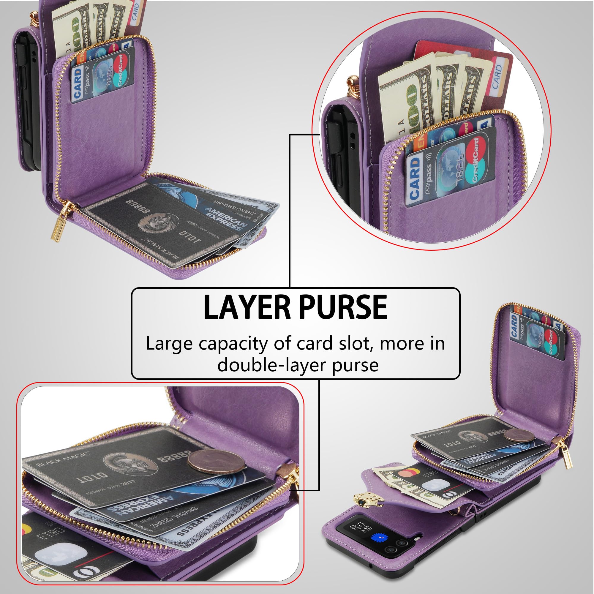 Amazon.com: XYX Wallet Case for Samsung Z Flip 5, PU Leather