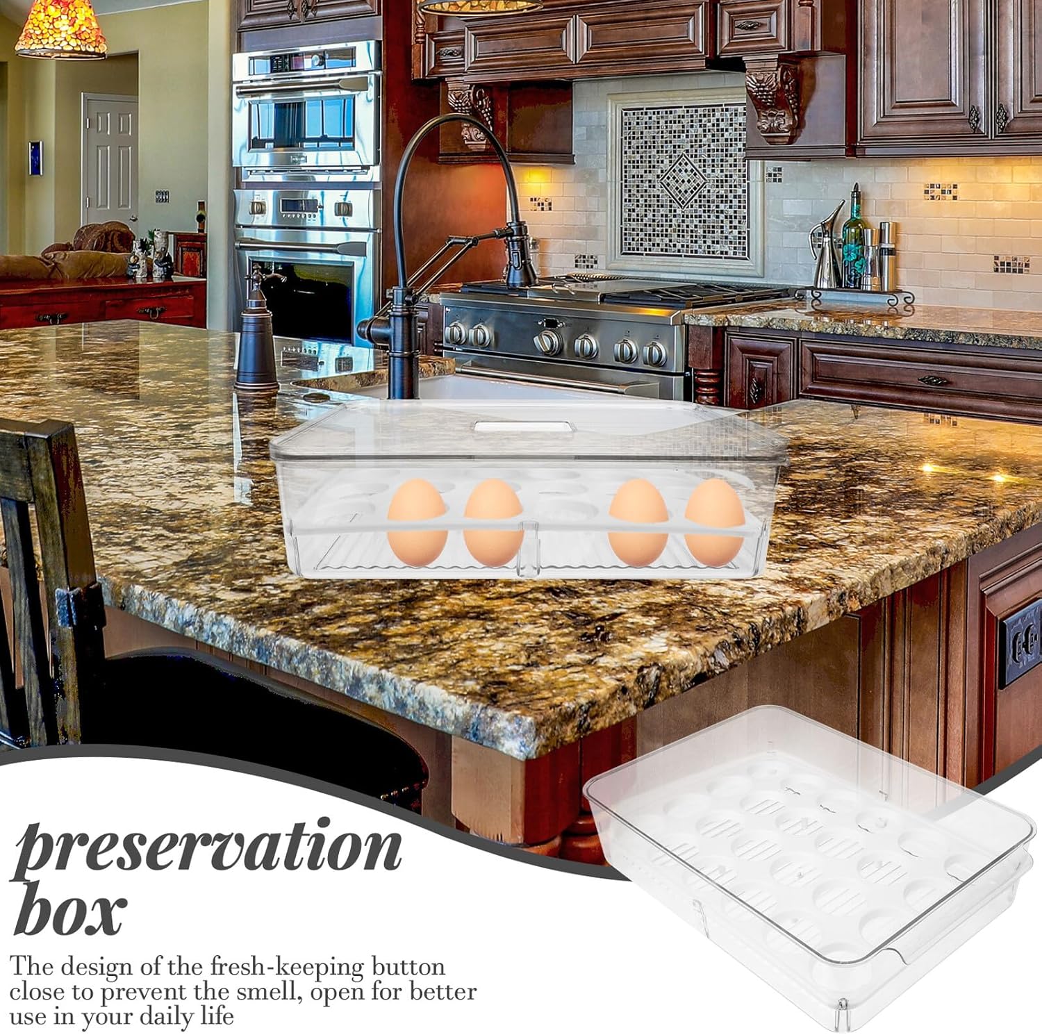 Pet Refrigerator Egg Drawer and Dumpling Storage Box, Large Capacity Food Preservation Container for Kitchen and Fridge Organization