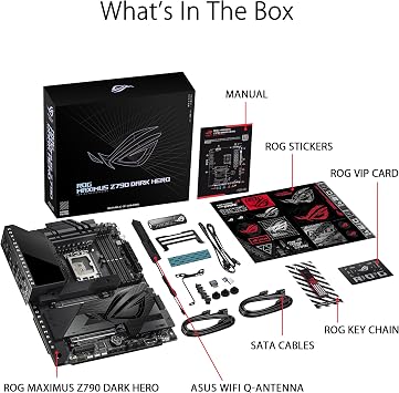 ASUS ROG Maximus Z790 Dark Hero (WiFi 7) LGA 1700(Intel 14th &13th&12th Gen) ATX Gaming Motherboard(PCIe 5.0x16, 5xM.2 Slots,DDR5,2X Thunderbolt 4 Ports, USB Type-C Front-Panel)