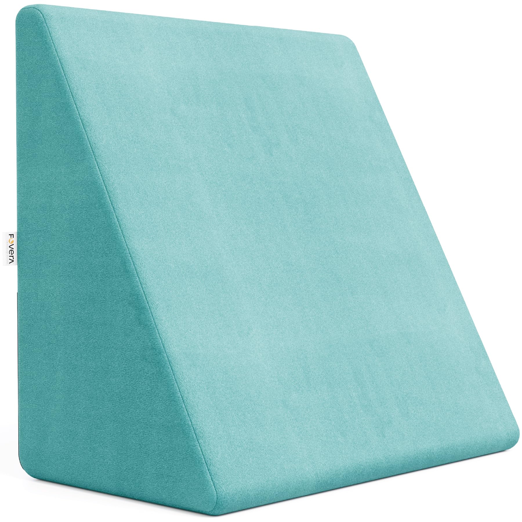 FOVERA Wedge Pillow Memory Foam | 2 Years Warranty | Orthopedic Wedge Cushion for Back Support, Sleeping, Leg Elevator, Pregnancy, GERD, Anti Snoring (Aqua Green, 18 x 17.5 x 11 Inch)