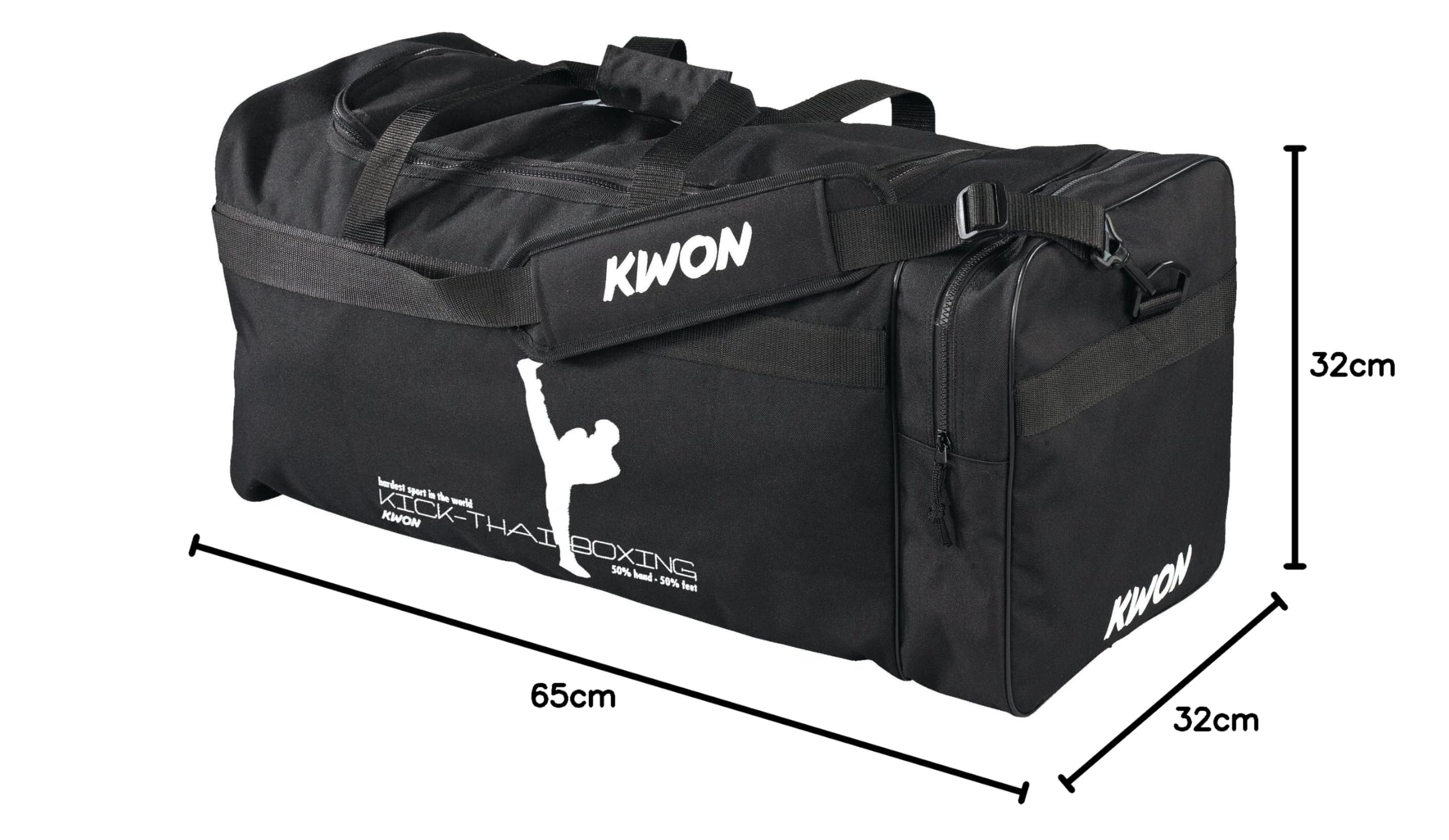 Kwon Trainingstasche Kick Thaiboxing, schwarz