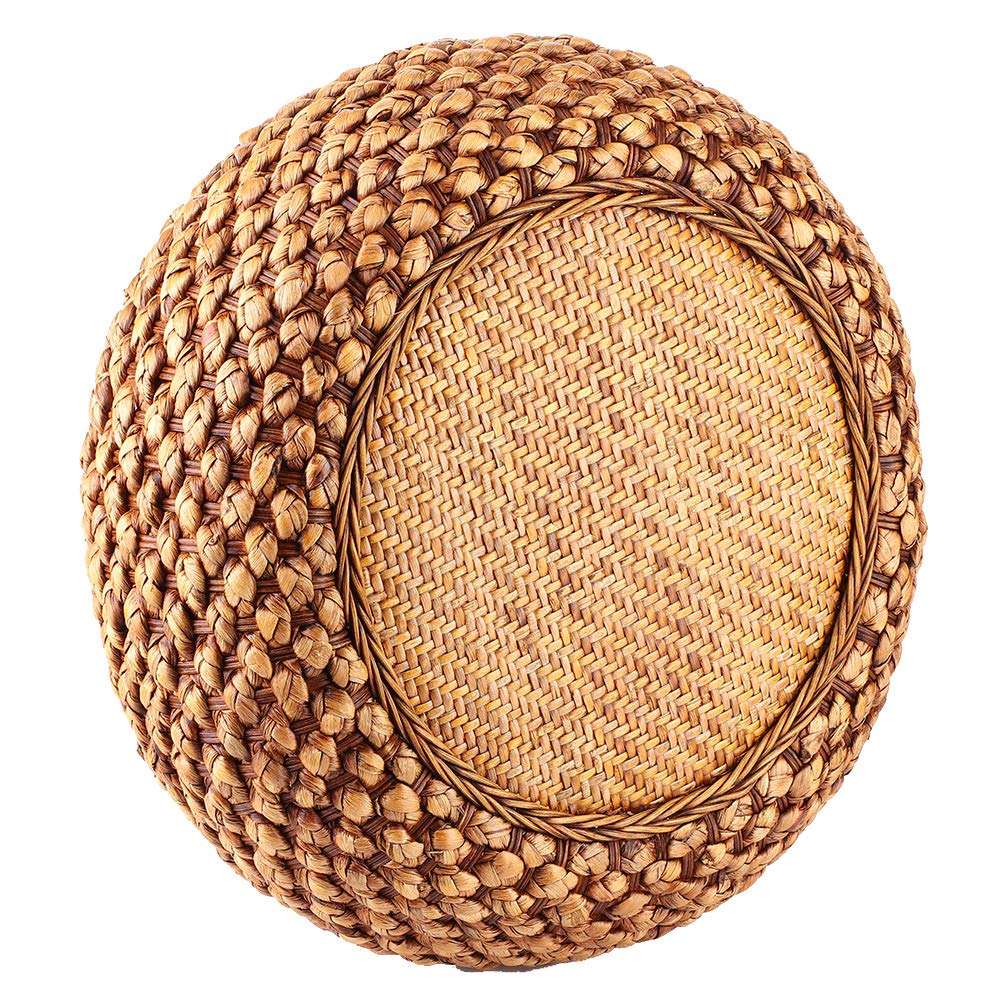 AMONIDA Cojín de Suelo Redondo de Estilo Japonés, Cojín de Esponja Natural Tejido a Mano, Ideal para Decoración Zen, Yoga, Ceremonia del té, Tatami y Balcón