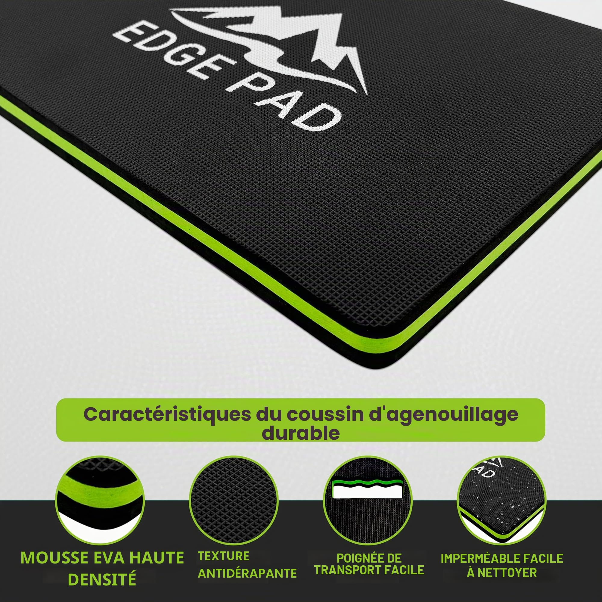 Coussin de jardin en mousse EVA haute densité épaisse et confortable. Peut être utilisé comme tapis d'agenouillement pour l'exercice, l'heure du bain, le yoga ou comme tapis de prière.
