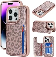 Vista 16 de iCoverCase Funda protectora de piel sintética compatible con iPhone 14 Pro Max con soporte para tarjetas, funda tipo cartera para mujeres y hombres