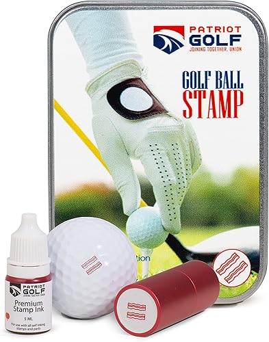 Patriot Golf - Sello marcador de bola de golf de aluminio de alta calidad incluye recargable con tinta permanente que a prueba de arañazos