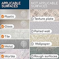 Vista 7 de GLUIT Ganchos de ventosa – Ganchos de pared de utilidad para todos los propósitos, acero inoxidable extraíbles pequeñas ventosas para cocina, baño