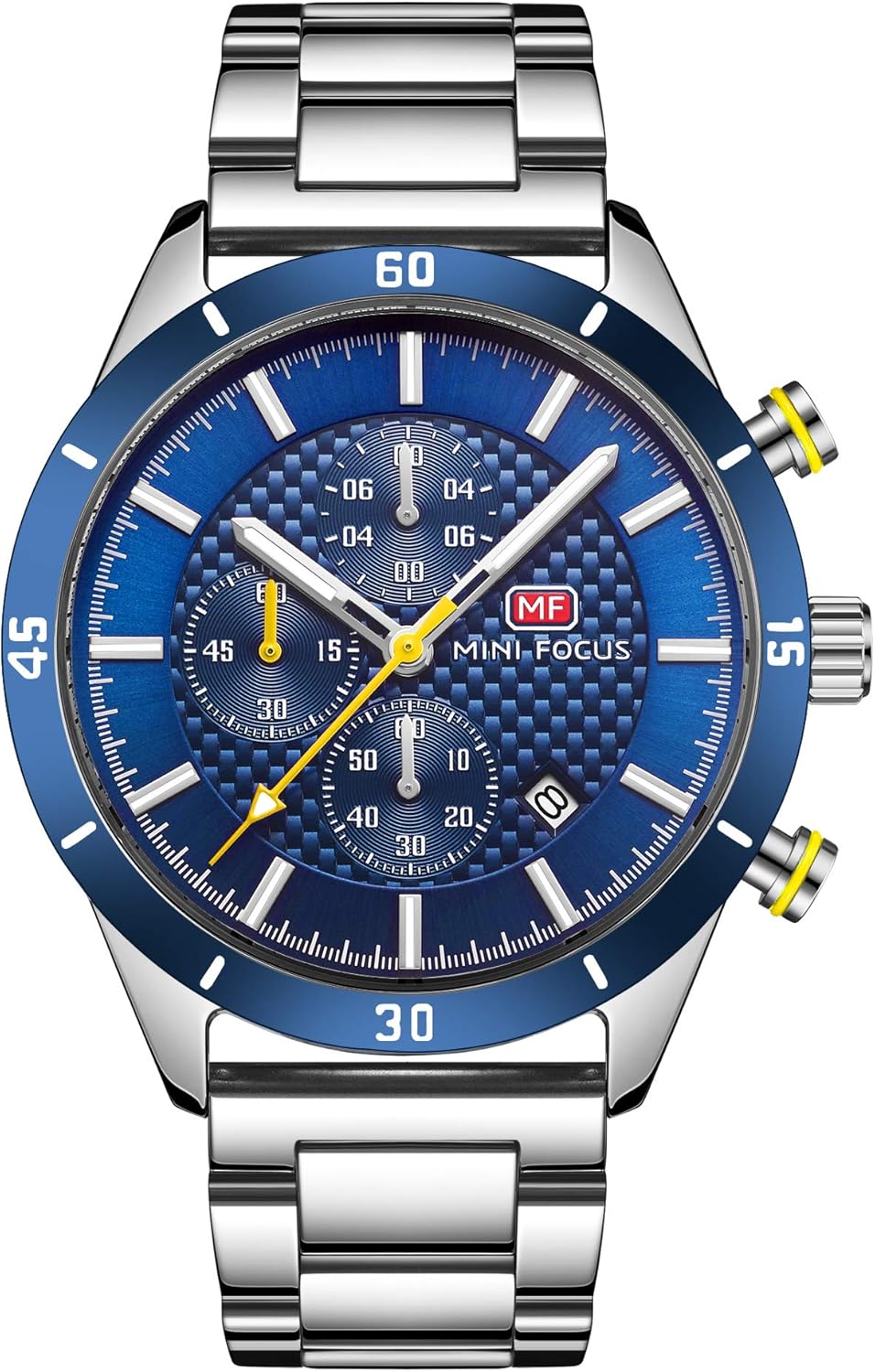 MF MINI FOCUS Relojes de cuarzo de acero inoxidable de lujo para hombres de moda impermeable luminoso cronógrafo reloj de pulsera hombre militar deportivo