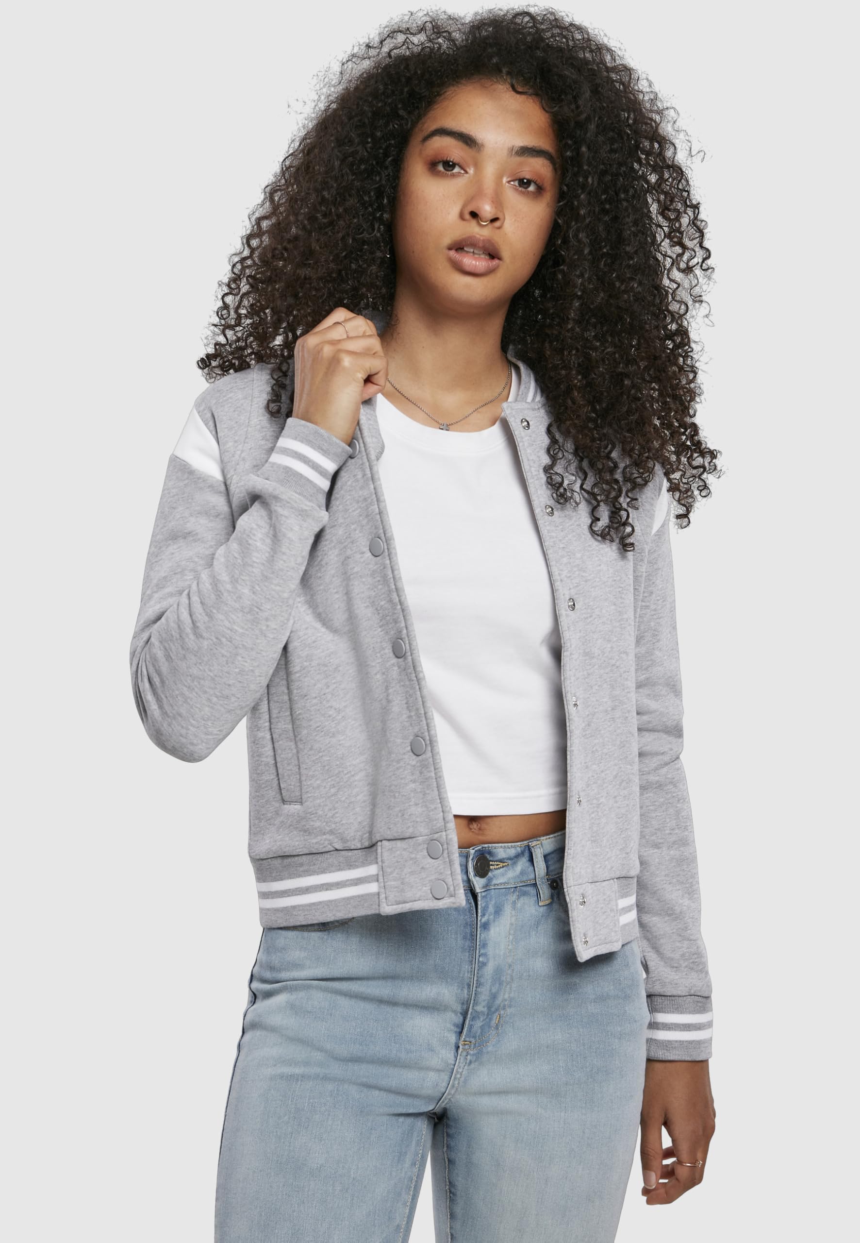 Urban Classics CazadoraTipo universitario Mujer Chaqueta Universitaria negro-blanco