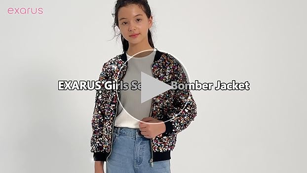 Amazon.com: EXARUS Girls Sparkle Glitter Sequin Jacket with