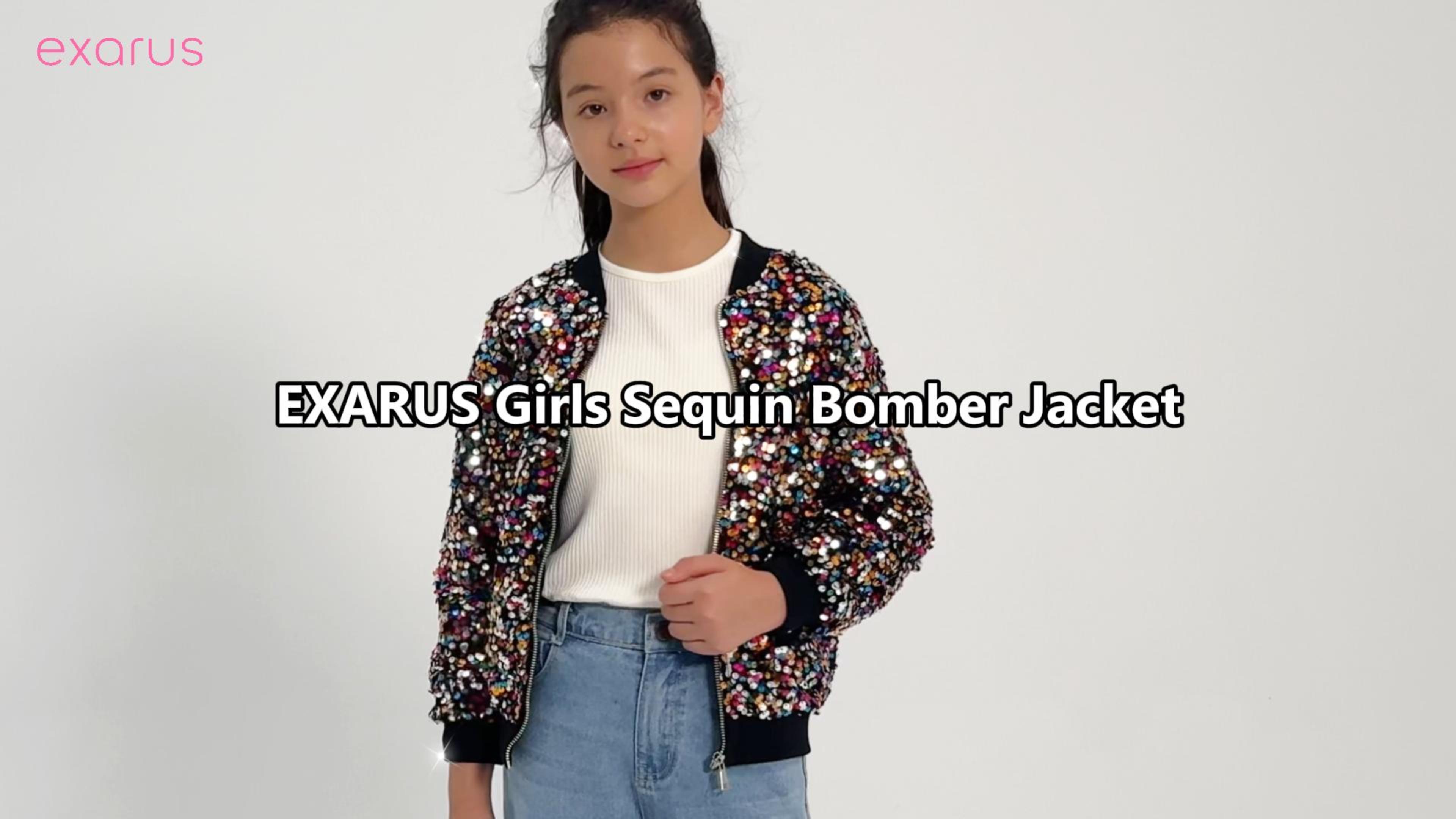 Amazon.com: EXARUS Girls Sparkle Glitter Sequin Jacket with