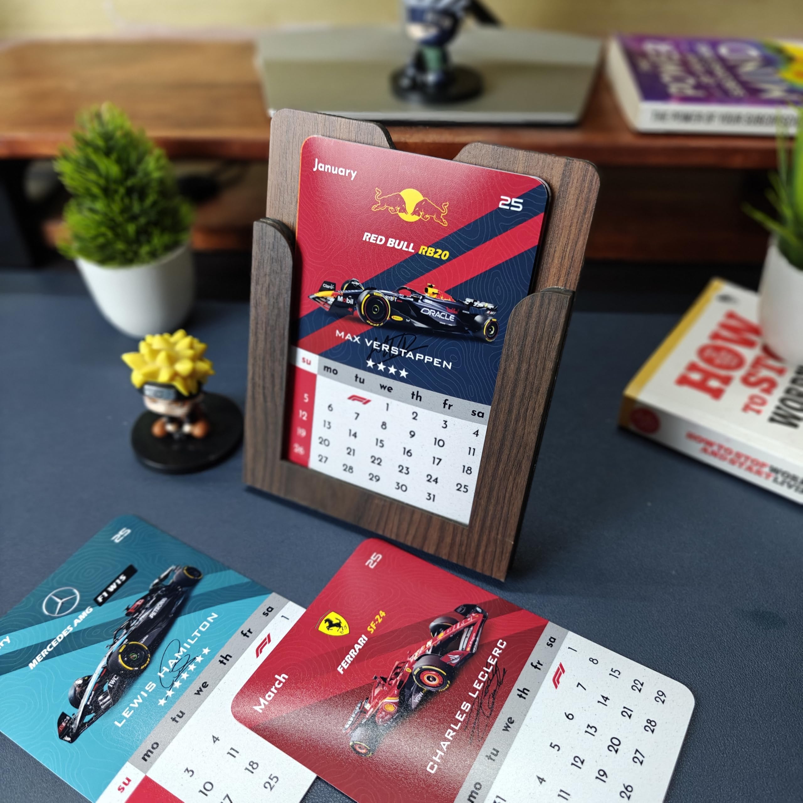 TenorArtsFormula One Fans Desk Calendar 2025, F1 Car Lovers Table Calendar Office And Room Inspirational Gifts For F1 Fans Gift 12 Cards For each month (6 x 4 inches)