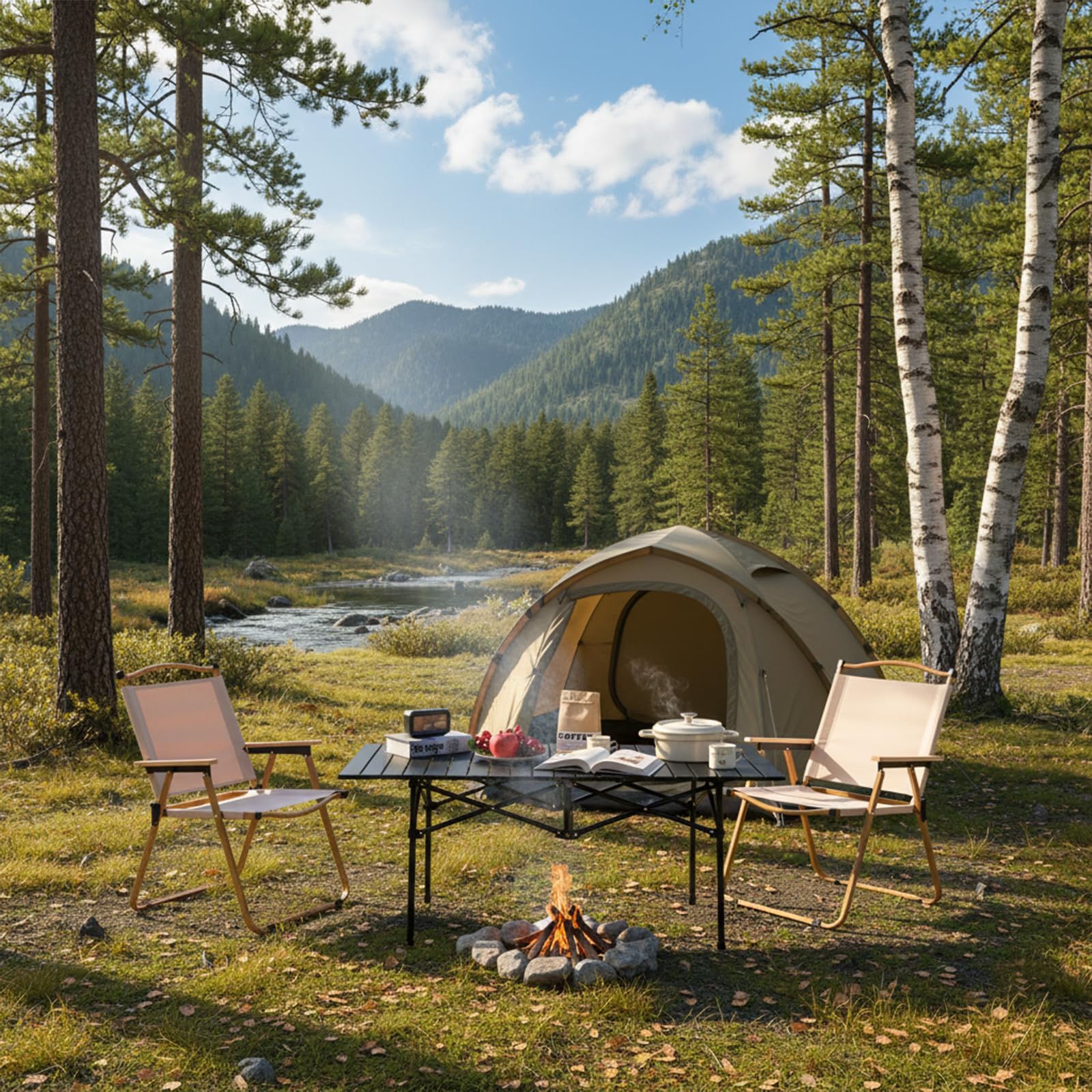 Table de Camping Pliante – 94 x 55 cm Table Pique-Nique Extérieur Portable, Table Pliante Extérieur avec Sac de Transport et Rangement, pour BBQ, Pêche, Randonnée