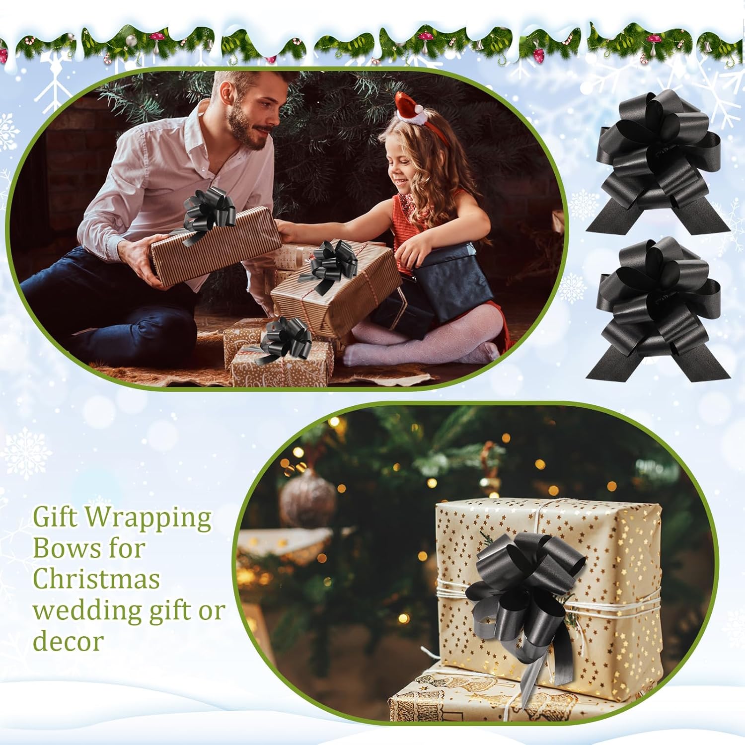Poen 30 Pieces Christmas Pull Bows Gift Wrapping 5 Inch Large Ribbon Pull Bows for Holiday Gift Bag Box Basket Presents Birthday Wedding Xmas Wrap Accessory Decor - Image 6