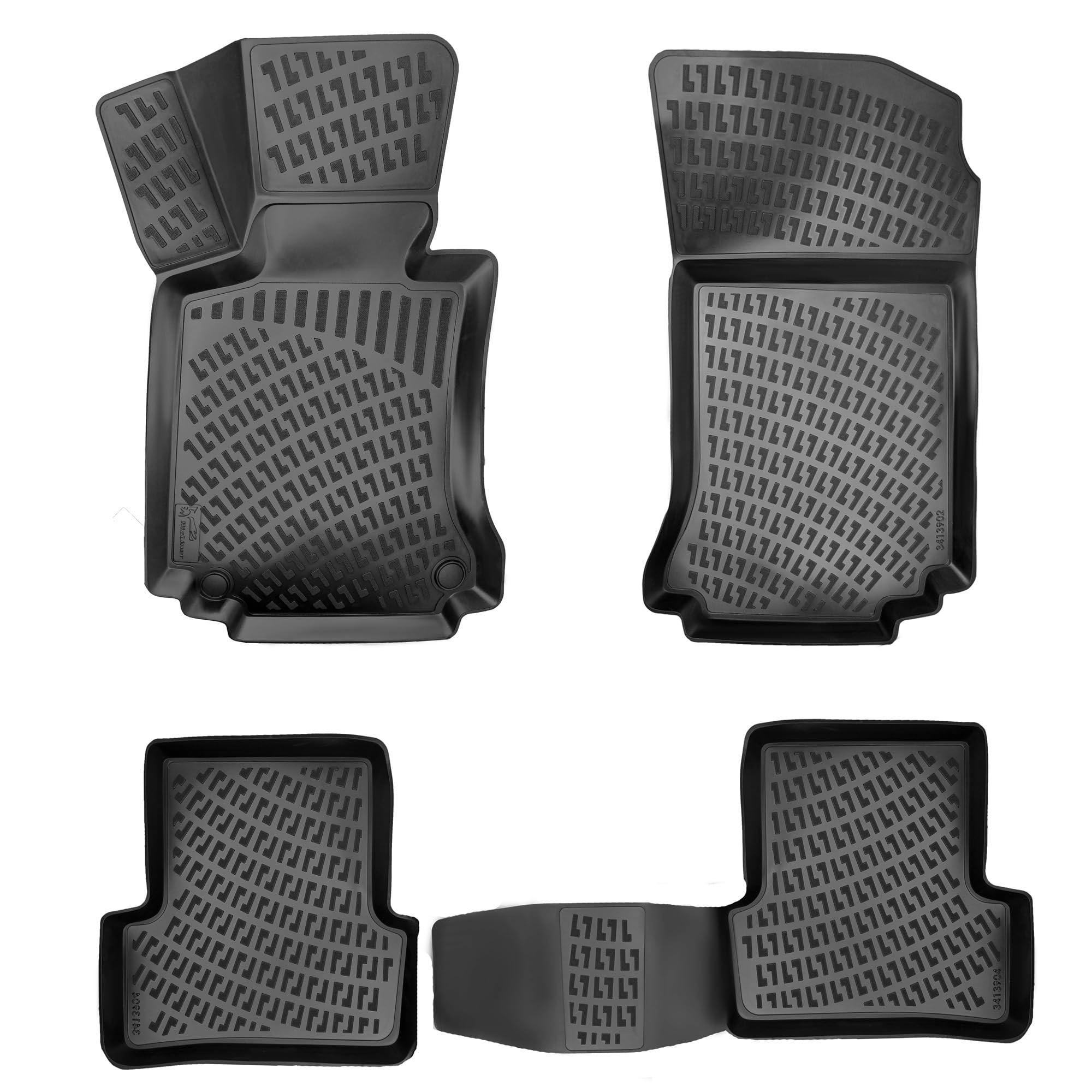 RizLiner Hyundai Ioniq 5 Unmovable Console 2022-2026 (No Movable Console) Floor Mats 3D Custom Fit Rubber Car Mats All Weather Laser Measured Floor Liners Heavy Duty Waterproof (Front & Rear) — view 50